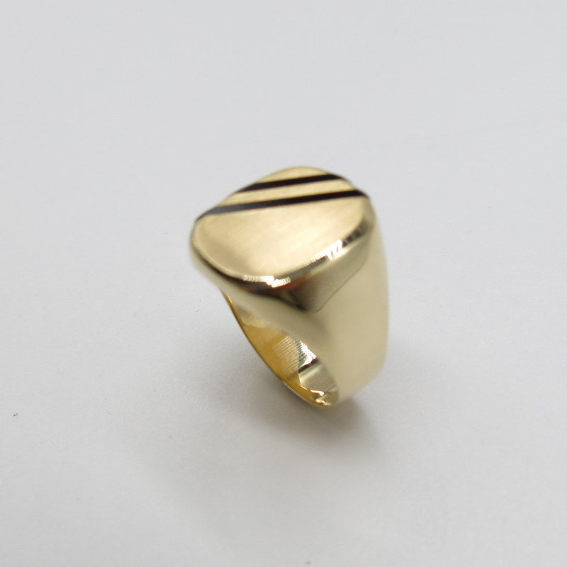 585/-er Gold - Onyx Ring Herrenring Siegelring - Gr.62