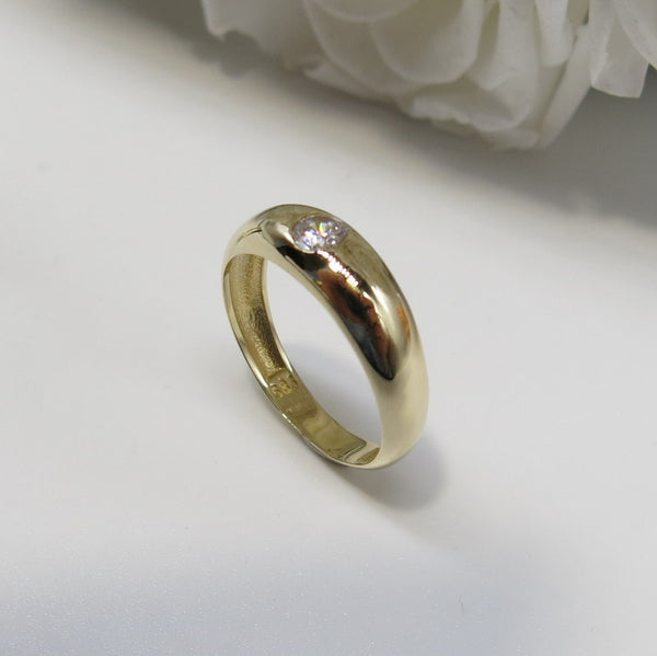 585/-er Gold Schlichter Ring Zirkonia - Gr.56