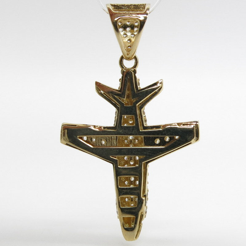 585/-er Gold - Flugzeug Anhänger Zirkonia Ice Out- ca.3.70gr.
