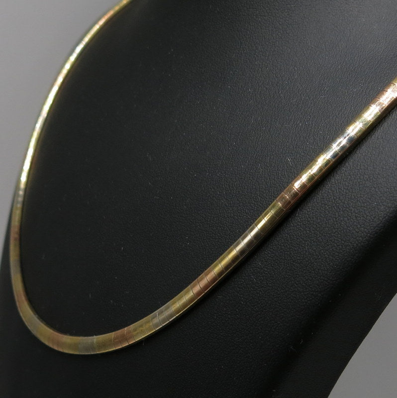 585/-er Gold - Omegareifen Collier Tricolor - L: 46cm