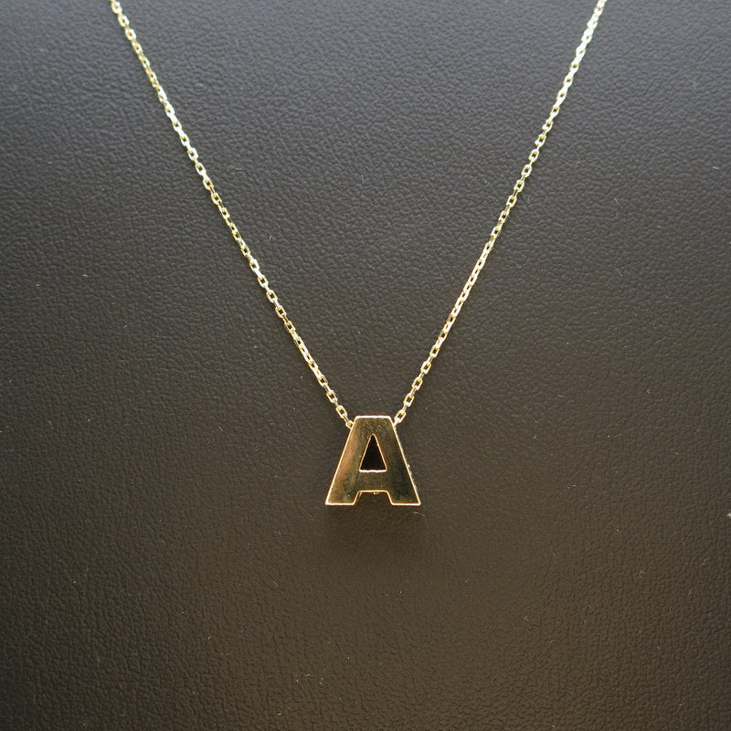 585/-er Gelbgold - "A" Buchstaben Kette - L: 42cm