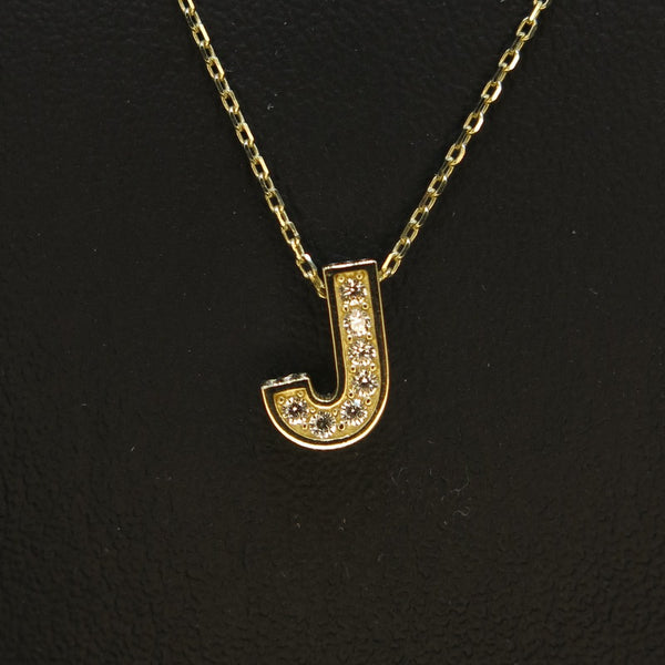 585/-er Gelbgold - "J" Buchstaben Kette - L: 42cm