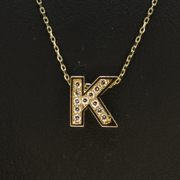 585/-er Gelbgold - "K" Buchstaben Kette - L: 42cm