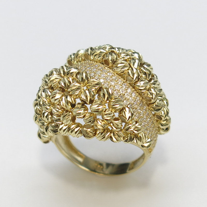 585/- Gold Dorika Kugel Ring Zirkonia - Gr.57