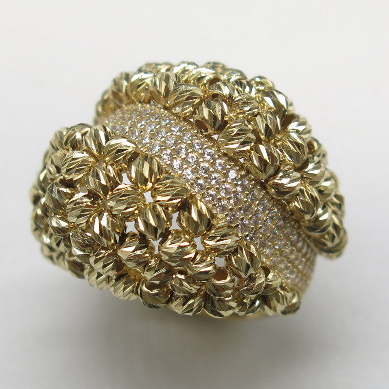 585/- Gold Dorika Kugel Ring Zirkonia - Gr.57