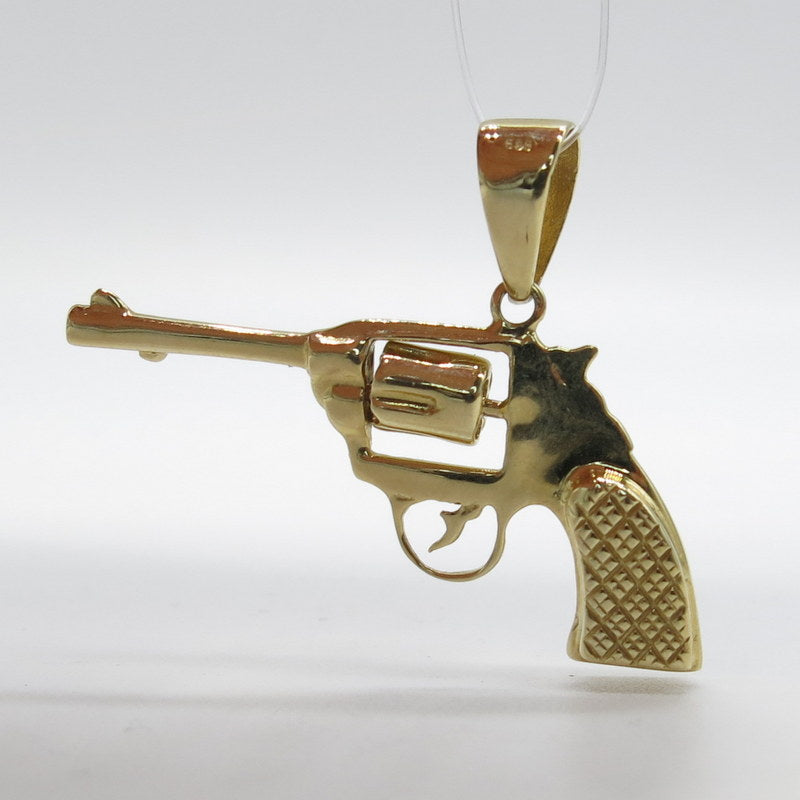 585/-er Gold - Revolver Waffe Pistole Anhänger Massiv - ca.10.15gr.