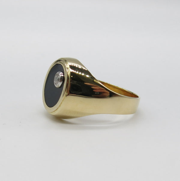 585/-er Gold - Onyx Ring Herrenring Siegelring - Gr.67 - ca.7gr.