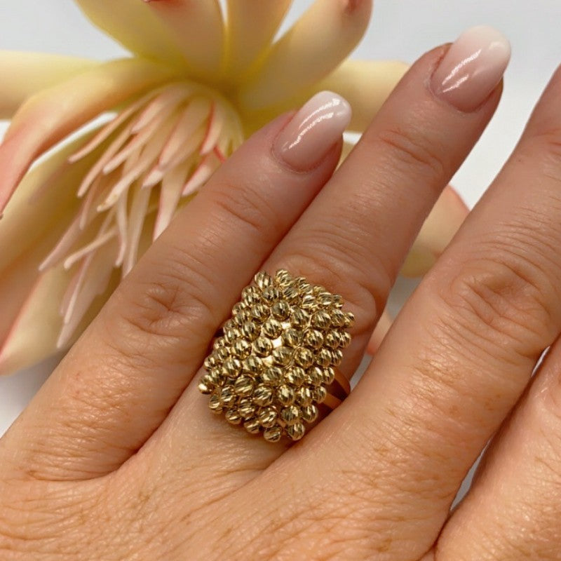 585/- Gold Dorika Kugel Ring - Gr.59